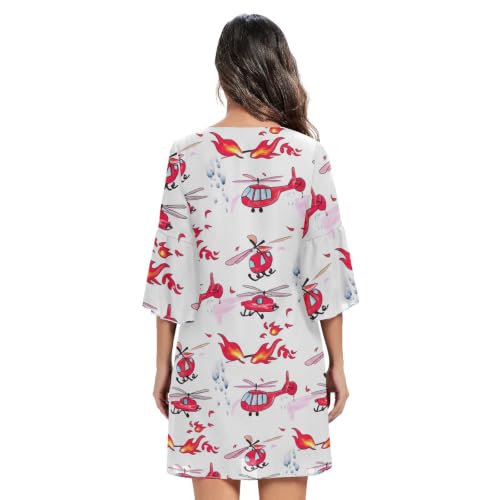 Robe d'été mousseline soie à manches 3/4 légères et imprimé original