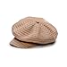 Sterkowski Model Rune | Handwoven Linen Dyed with Natural Herbal Extracts Newsboy Cap for Men and Women | Beret Gavroche Fashionable Applejack Pageboy Paperboy Summer Orange/Green Herringbone 55 cm