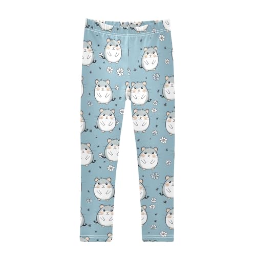 Hamster Print Girls Leggings Soft Stretch Workout Yoga Dance Pants for Kids Casual Tights