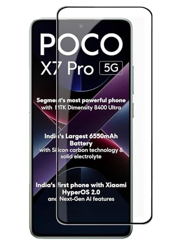 Image of HD Tempered Glass Screen Protector Compatible for Poco X7 Pro 5G with Edge to Edge coverage and Easy Installation kit