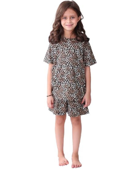 Image of ANTHRILO Leopard Sleepwear Shorts Set - Black