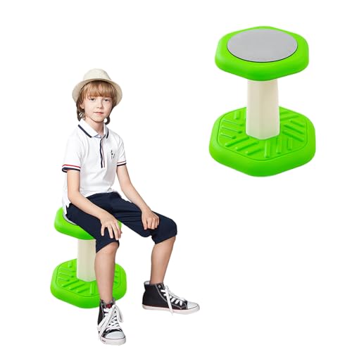 Fanboxk Active Chairs Kids Preschool Wobble Stool - Alternative Flexible Seating Balance Wiggle Stool for Classroom,Preschool,Kindergarten&Elementary School,Active Sensory Chairs,Ages3-8,Green(14in)