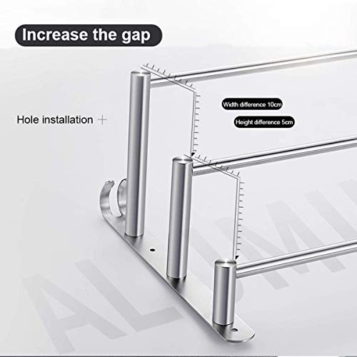 Étagère à serviettes murale en inox 50 cm et barre porte-serviettes simple de bain
