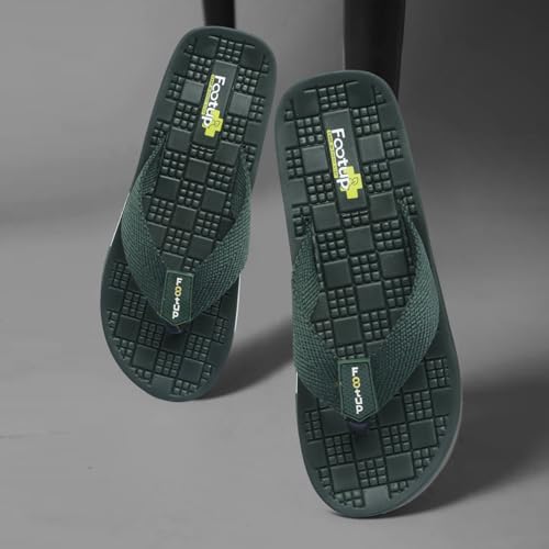 Image of Men's Orthopedic Comfort Flip Flops with Soft Fabric Straps | Cushioned Anti-Skid Footbed Slippers for Men | Lightweight Walking Flip Flops for Home, Outdoor, Indoor Use