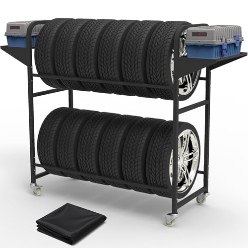 Neorexon Rolling Adjustable Tire Rack