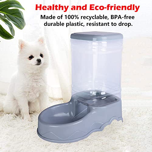 Makikuser Automatic Cat Feeders, 3.8L Cat Feeder Gravity Cat Food Dispenser With Clear Food Bottle And Easy-Grab Base For Dogs Cats Pets Animals (Gray) #TOP6