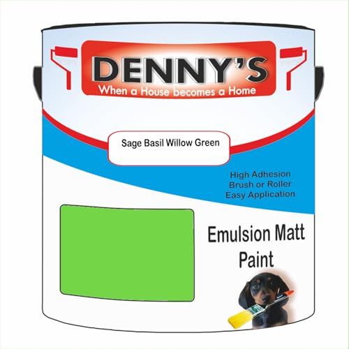 Premium Interior Wall & Ceiling Emulsion Paint – Sage Basil Willow Green – Rich Matt Finish, Durable & Washable, Low Odour, Ideal for Living Rooms, Bedrooms & Hallways (1 Litre Tin)