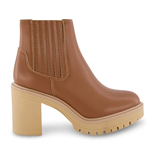 Cushionaire Women's Beckett Chelsea Boot +Memory Foam, Wide Widths Available, Cognac 8 #TOP3