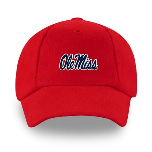 Creative Knitwear Ole Miss Rebels Newborn Unisex Baseball Cap Red Solid Embroidered Logo - Size 0-6 Months
