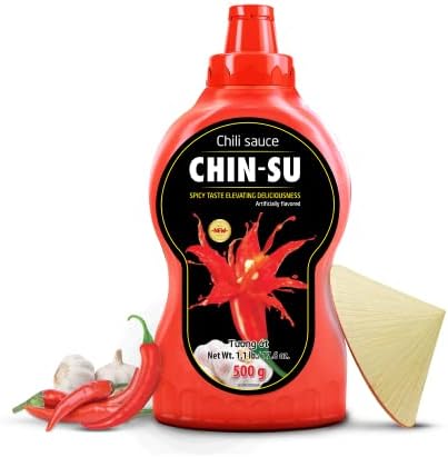 The Original Vietnamese Hot Sauce, CHIN-SU Sweet Sriracha Chili Sauce, Organic Pasta Sauce, Pizza Sauce, Rippen Chili Garlic Hot Sauce, Salsa Hot Spaghetti Sauce BBQ Sauce Gift Set, 1 Pack of 17.6oz