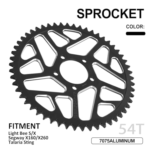Image of 54T Sprocket CNC for Surron Sur Ron Light Bee X /S Talaria Sting MX3 /R MX4 Talaria XXX X3 E-Ride Pro SS /S Rawrr Mantis Electric Dirt Bike Black