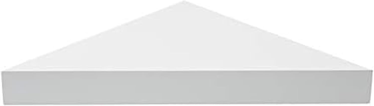MELANNCO Corner Shelf Wood Chunky, Straight, White