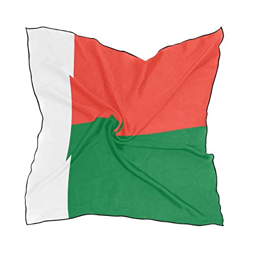 super3Dprinted Madagascar Flag Women's Square Scarf Neck Head Scarf 23.6 x 23.6 inches with 10 bobby pins