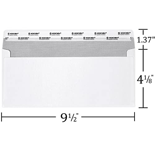 500 Count #10 Security Envelopes,Peel & Seal Windowless Bussiness Envelopes,Security Tint Pattern For Mailing Of Checks, Invoices, Documents - 4 1/8 X 9 1/2 Inch - White，Horchen #TOP2