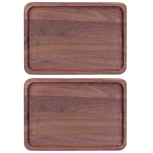 Holztablett, 2 Stück ungiftig und sicher Stilvolle und schöne Speisen, umweltfreundliche exquisite Handwerkskunst für die Küche zu Hause Cover