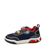 geox blinkschuhe 28 Synthetik Geox J INEK Boy Sneaker, Navy/RED, 27 EU