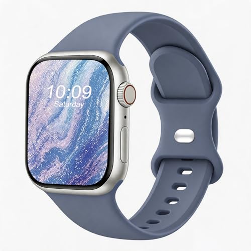 Image of Sport Bands Compatible with Apple Watch Band Women Men 40mm 38mm 41mm 42mm 44mm 45mm 46mm 49mm ,Soft Wristband Waterproof Replacement Strap for iWatch Bands Series 11 10 9 8 7 6 5 4 3 2 1 SE Ultra Blue Gray