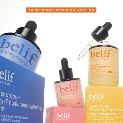belif Niacinamide 5% & Vitamin C Super Drops Serum Radiance-Boosting Serum for Uneven Skin Tone with AHA & Glutathione, Redness & Improve Post-Blemish Marks, Korean Skincare, 1.01 fl oz