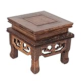 JUMPLAWN 木製フラワースタンド 四角い植木鉢台座 無垢材製 滑らか表面 クラフトホルダー 屋内外装飾用 植物 工芸品展示台 床 机保護用