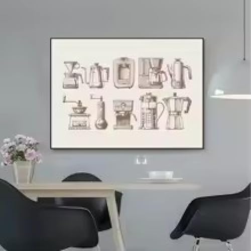 Peinture sur toile design contemporain café impression haute définition 60x80