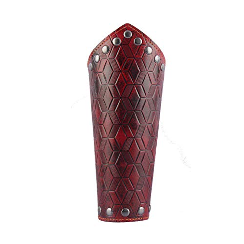 Jeilwiy Leather Armor Gauntlet Wristband Wide Bracers Arm Armor Cuff Medieval Bracers for Men Women Boys Knight Costume