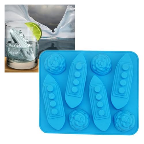 Molde para cubitos de hielo de silicona en forma de barco miniatura 3
