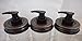 (3) Lined Regular/Standard opening Antique Copper Lid With Black Plastic Pump (Triple Pack) - Mason Jar Lotion/Soap dispenser Lid