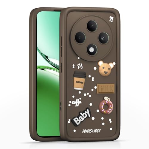 Image of Bintage Ball Bear| Donut| Milk Cake| Baby| Coffee Rubber Case Full Body & Camera Protection Back Cover Compatible for Oppo F27 Pro+ 5G - Brown