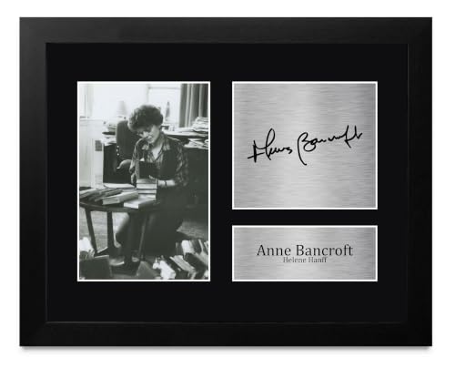 HWC Trading Anne Bancroft 84 Charing Cross Road Helene Hanff Gifts Printed Signed Autograph Picture for Movie Memorabilia Fans - US Letter Framed (ID-011773)