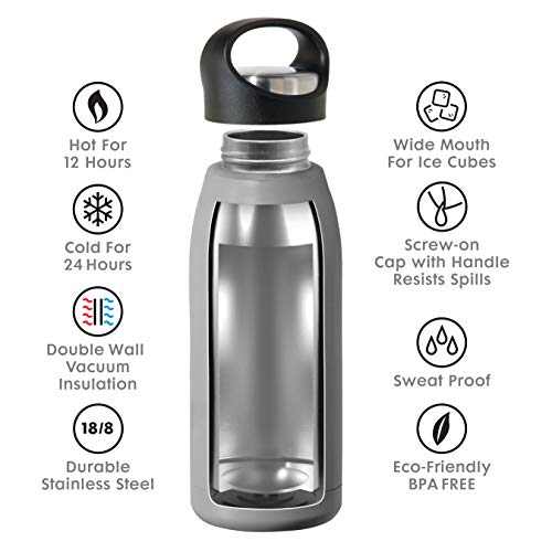 OGGI Garrafa de água isolada de aço inoxidável Freestyle - parede dupla isolada a vácuo, garrafa tér