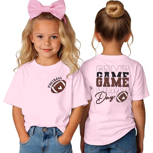 Image of Toddler Game Day Shirt Football Sunday Tshirt for Girls Boys Rugby Athletic Outfit Kids Sports Fans Top 2-8T