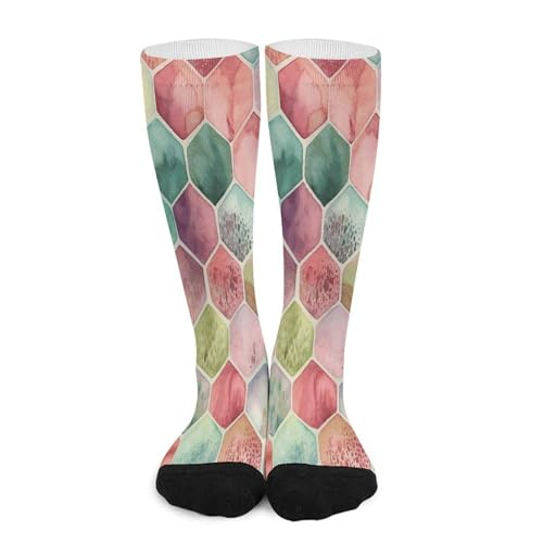 FekiLoot Ancient Pattern Style Compression Socks Cozy Soft Support Socks Fashion Breathable Knee High Tube Socks for Adult