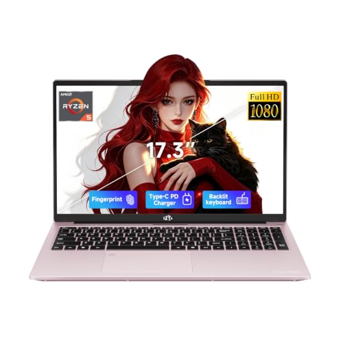 Image of NIMO 17.3 inch AI Ready Laptop, AMD Ryzen 5 6-Core, 64GB DDR5 RAM, 1TB SSD | (Beat Ryzen 7 7730U up to 4.5GHz) Radeon 660M, 100W Fast PD & backlit keyboard for office work & multitasking, 2-Yr Warranty
