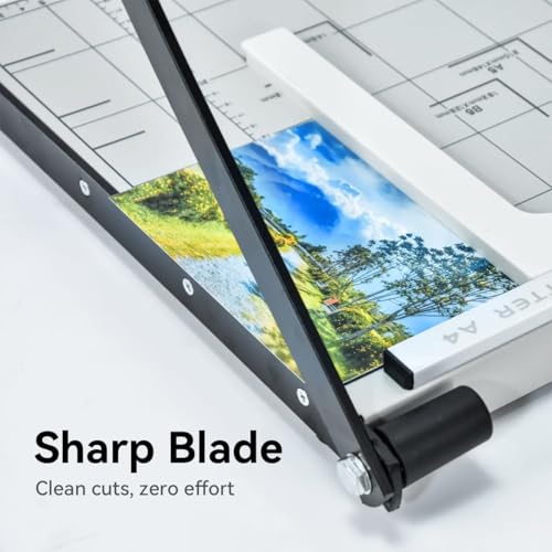 ECVV A4 Paper Cutter Heavy Duty 10-Sheet Capacity Guillotine Trimmer Portable Paper Cutting Machine for Cardstock, Photos, Scrapbooking, Office, Classroom, Studio, Blade Safety Lock & Magnetic Guide