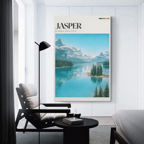 Tableau à l'huile Jasper National Park toile 40x60cm pour salon