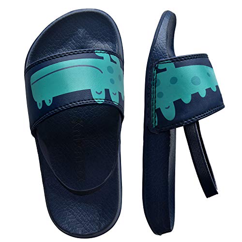 Knixmax - Chanclas para Niños y Niñas, Zapatos de Playa y Piscina para Unisex Niñas Sandalias de Punta Descubierta Ducha y Baño Chanclas Antideslizante, K-Verde-27