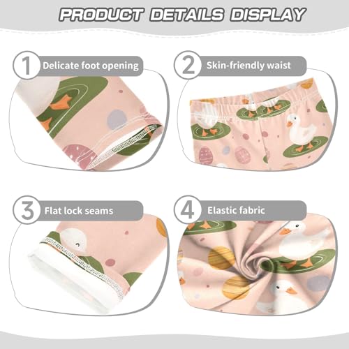 Cute Duck Eggs Girls Leggings Soft Stretch Workout Yoga Dance Pants for Kids Casual Tights3