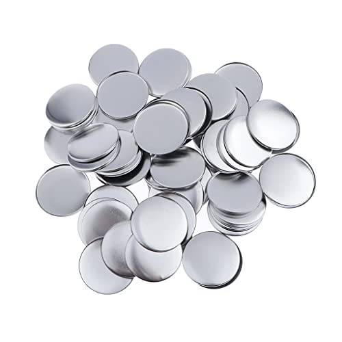 Bonarty Peças de botão de metal 44 mm, peças de botão de 4,3 cm, 100 peças de botão de clipe de tamp