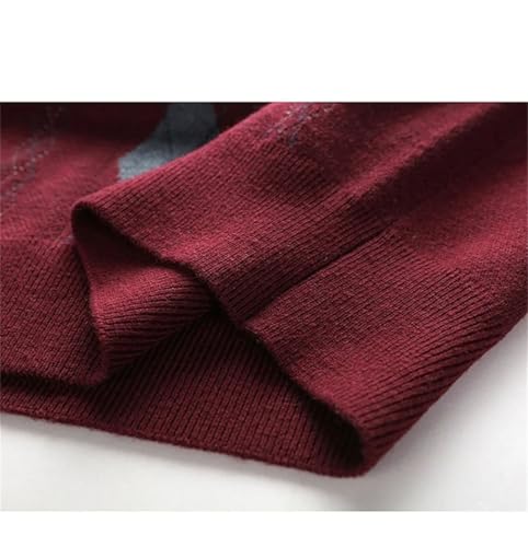 Men Argyle Pullover Sweater V Neck Knit Vest Wool Sleeveless Casual Clothing4