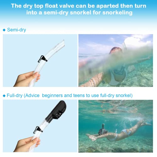 image for Letersu Snorkel Mask, 100% Food-Grade Silicone Full Dry Top Snorkel Se