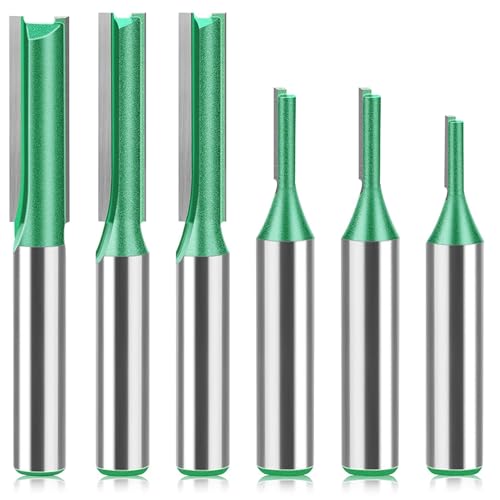 Powerruif 6 Pezzi Frese per Legno, Set Fresa per Legno per Diverse Tacche di Profondità Diametro 3 mm, 4 mm, 5 mm, 6 mm, 7 mm, 8 mm Set di Frese