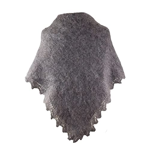 ZARENHOFF Original Damen Urjupinsker Schal, leicht, grau, 100 х 100 cm Ziegenflaum Woll Tuch Stola Cover