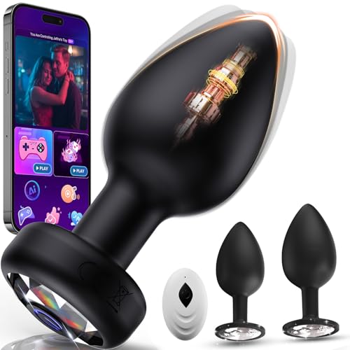 Tagnaff Analplugs 3-Set, Analplug# für Frauen Männer mit Vibration AI-Steuerung, Silikon Anal Plugs Butt Plug für den Mann Analvibratoren für Frau Buttplug Anfänger Anal Toys Sexspielzeug Butplug