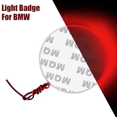 Image of Red LED Car Background Grille Logo Badge Emblem Light lamp,82mm Waterproof Background Tail Badge Emblem Logo LED Light Lamp Sticker Auto Emblems Compatible for B /MW 3 5 7 Series X3