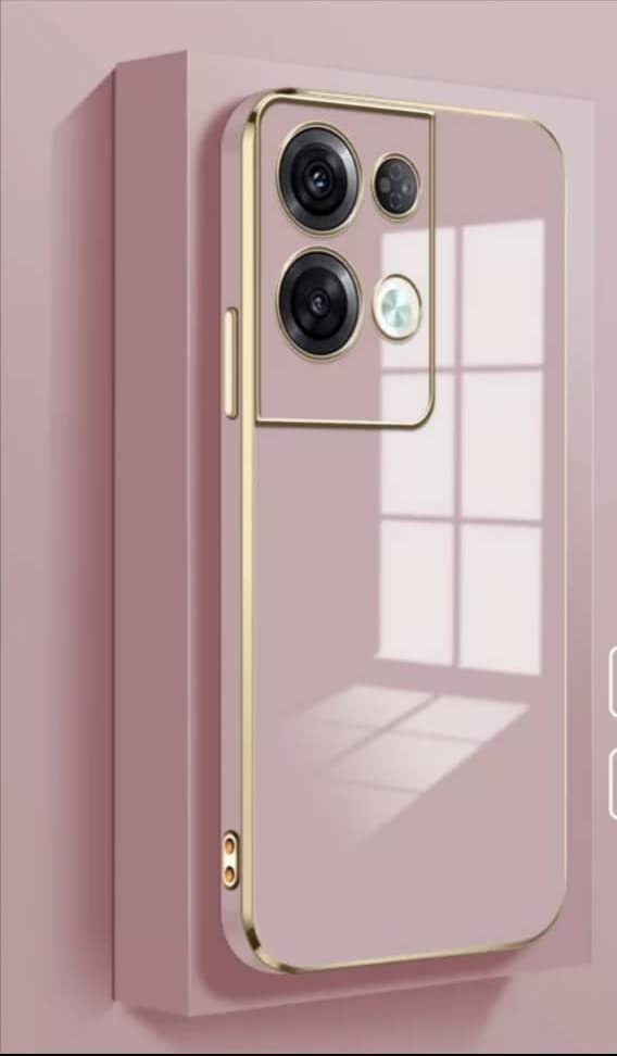 Image of Apurb Store for Oppo Reno 8 Pro 5G Plating Square Gold Frame Phone Case Luxury Soft Silicone Back Cover (for Oppo Reno 8 Pro 5G, Pink)