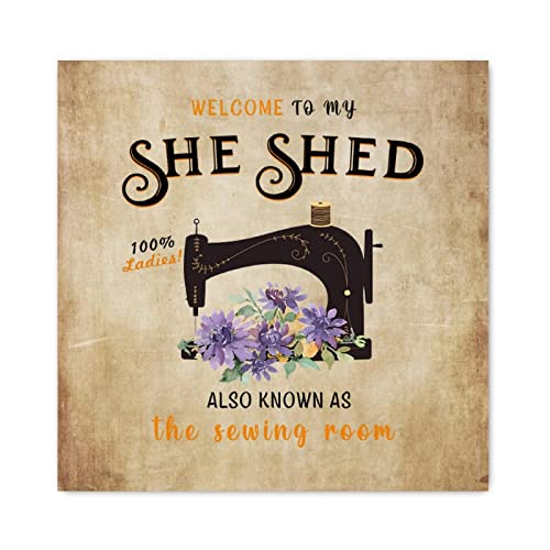 Panneau bois Welcome to My She Shed pour décoration de ferme