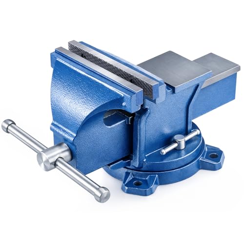 CROWNSHOP Bench Vice for Workbench Bench Vise with 360 Degrees Swiveling Table Vice Base Cast Iron Workshop Vise for Workshop Factory (6 Inch)