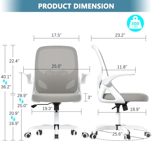 Kensaker KBGY255GP Home Desk Chair With Back Supportive Lumbar Support, Breathable Double Mesh Cushion Home Desk Office Chair thumb #1