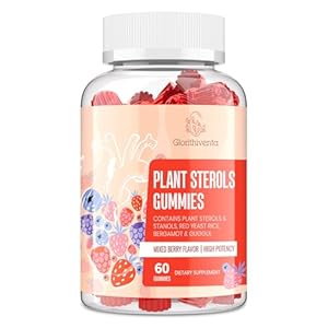 Cholesterol Supplement with Plant Sterols & Stanols, Guggul, Bergamot Orange Extract, Red Yeast Rice, Plant Sterols Complex Gummies, Mixed Berry Flavor, 60 Counts
