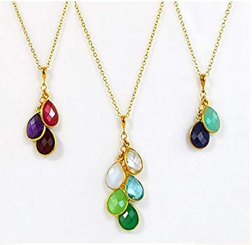 Miniatura 7 de Adabele Colgante de gota de piedra natal de plata de grado A de 0.433 in, 0.551 in y 0.630 in para aretes personalizados, pulseras, collares,